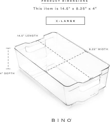 Vista 20 de BINO Contenedores organizadores de plástico apilables, paquete de 2, para organizar y almacenar en la alacena, refrigerador, congelador