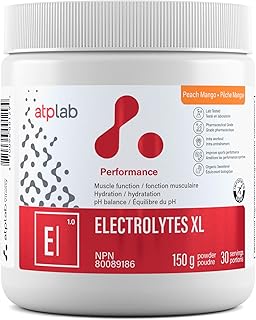 ATP LAB - Electrolytes Powder XL 150g (Peach Mango Flavour) - Electrolyte Drink Mix - Hydration Powder Electrolytes - Muscle Function & pH balance