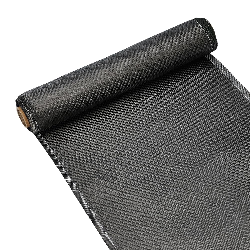 OLYCRAFT 5mx32.4cm tela de fibra de carbono hoja de fibra de carbono negra tela de fibra de carbono pura 2 x 2 sarga Weave-3k/220g tela de grafito ligero de alta resistencia para sótano