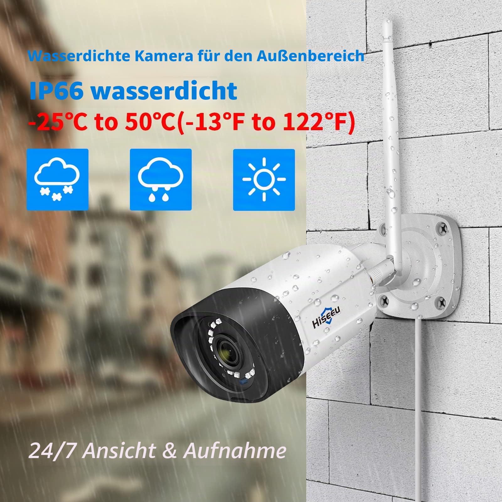 [PTZ-Kamera+Bullet-Kamera] Hiseeu Überwachungskamera Set Aussen WLAN,5MP Überwachungskamerasystem mit 2-Wege-Audio,Fernansicht,IP66 Wasserdicht,Farb Nachtsicht,Bewegungserkennung und Alarm,1TB HDD