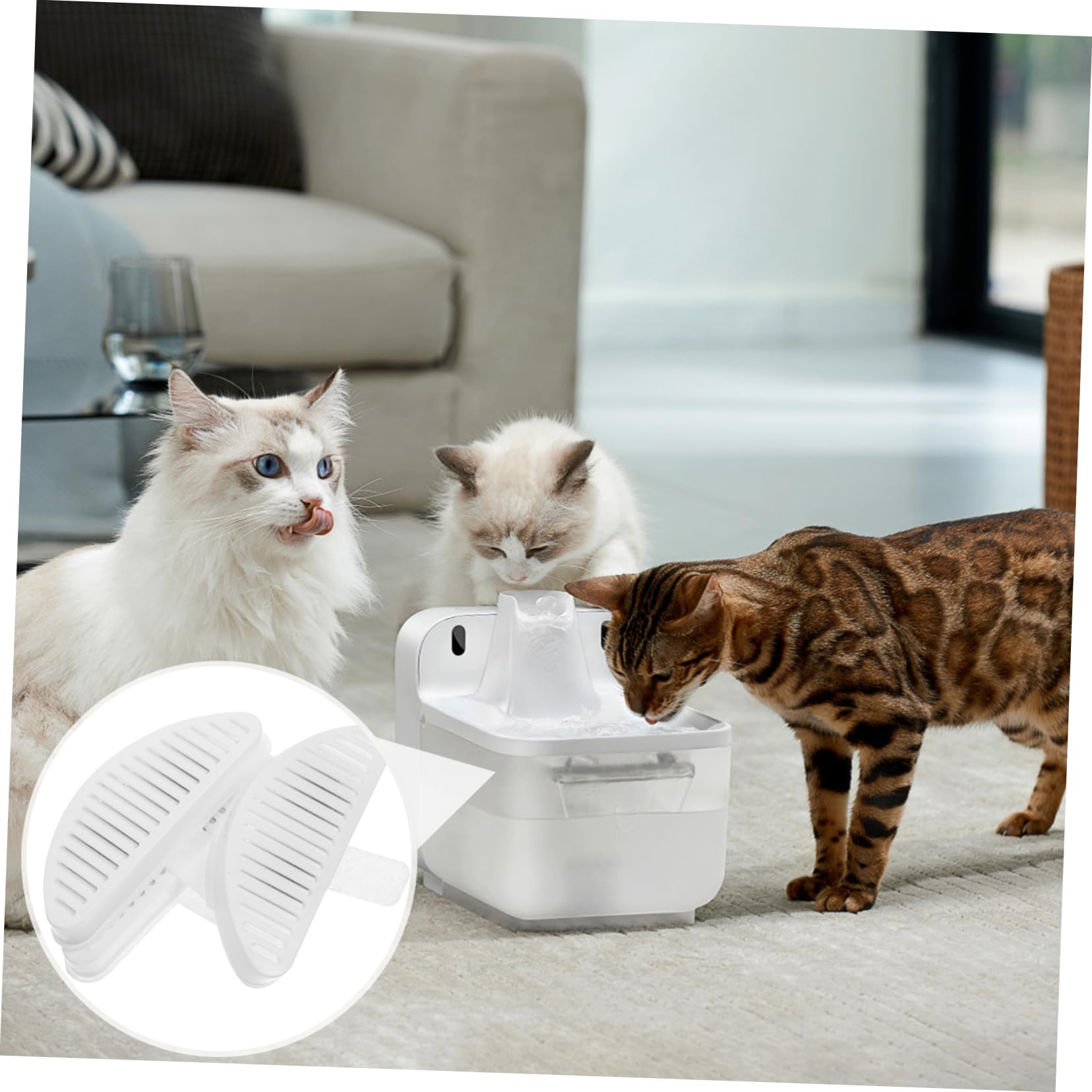 4sätze Katzenbrunnen-filtern Kompatibel Mit Einschließlich Ersatzfiltern Und Filter-Cotton Für Sichere Und Gesunde Trinkwasserfiltration Für Katzenbesitzer Und Tierhandlungen