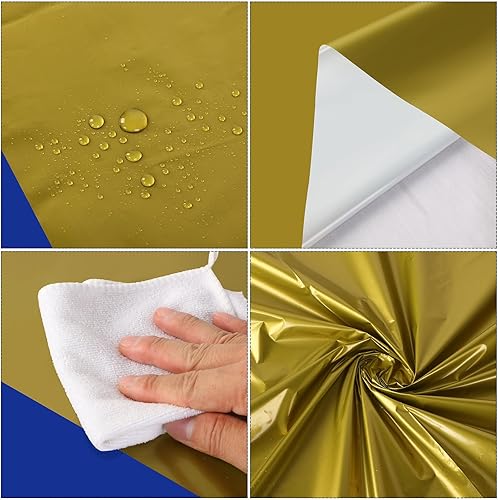 Miniatura 2 de Oudain Manteles de plástico desechables de 54 x 108 pulgadas, para mesas rectangulares, impermeables, para graduación, Día de la Independencia, 4 de