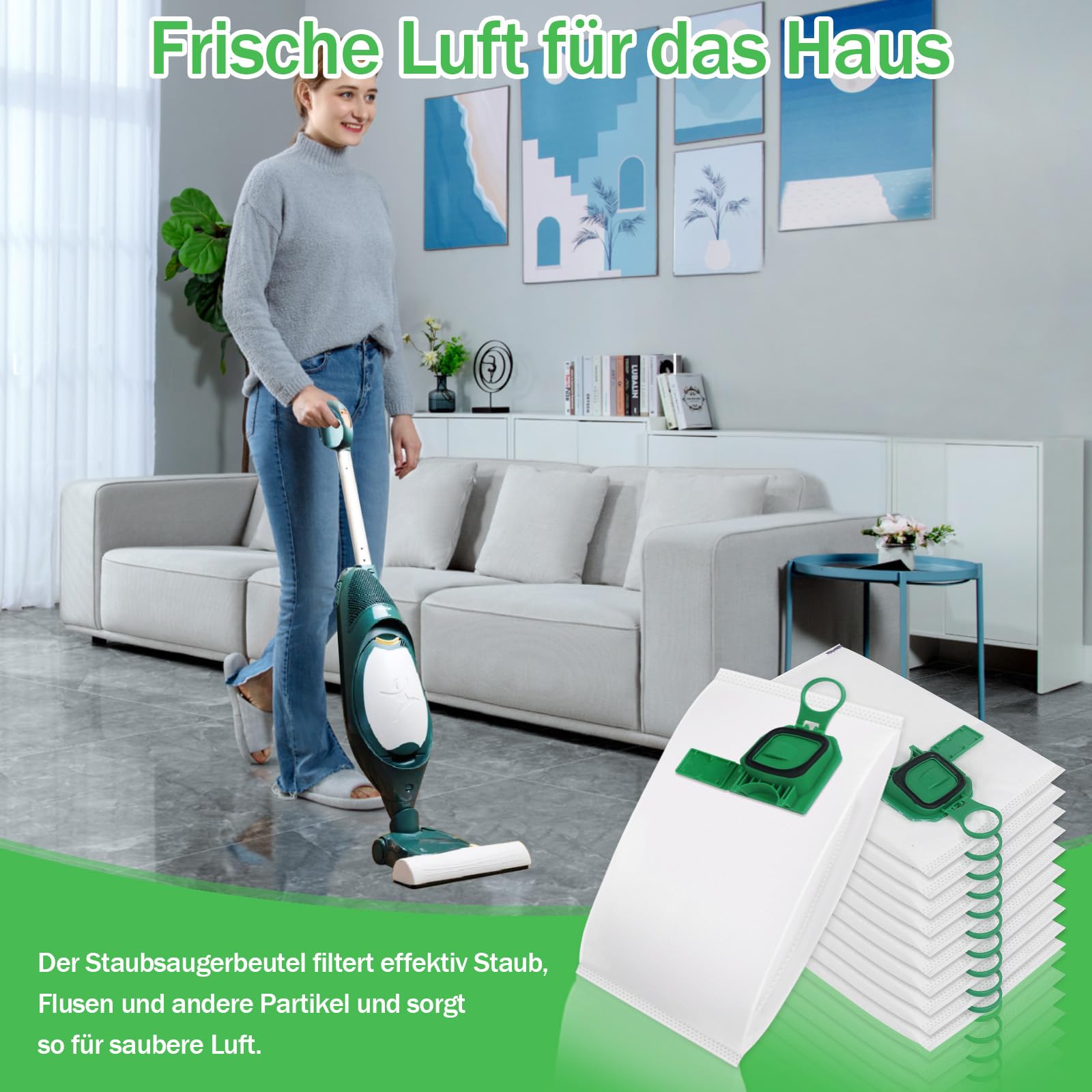 12 Staubsaugerbeutel Für Kobold VK140, VK150, FP140, FP150 – Inkl. 2 Motorfiltern, Duftdosen & Bürste, 5-lagig