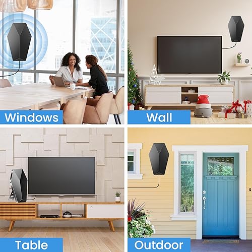 Miniatura 6 de Antena de TV de largo alcance de más de 580 millas para Smart TV, amplificador digital HD mejorado 2023 para interiores y exteriores, compatible con