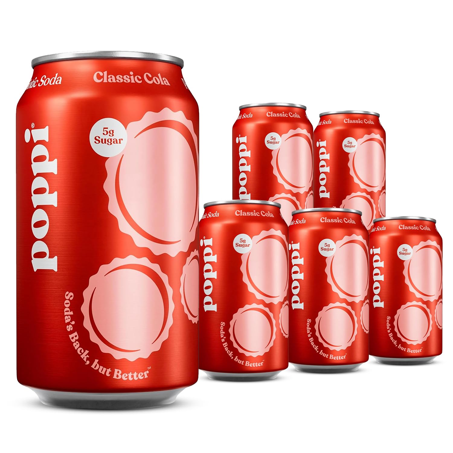 Broadway Candy Poppi Sparkling Prebiotic Soda Classic Cola Pack of