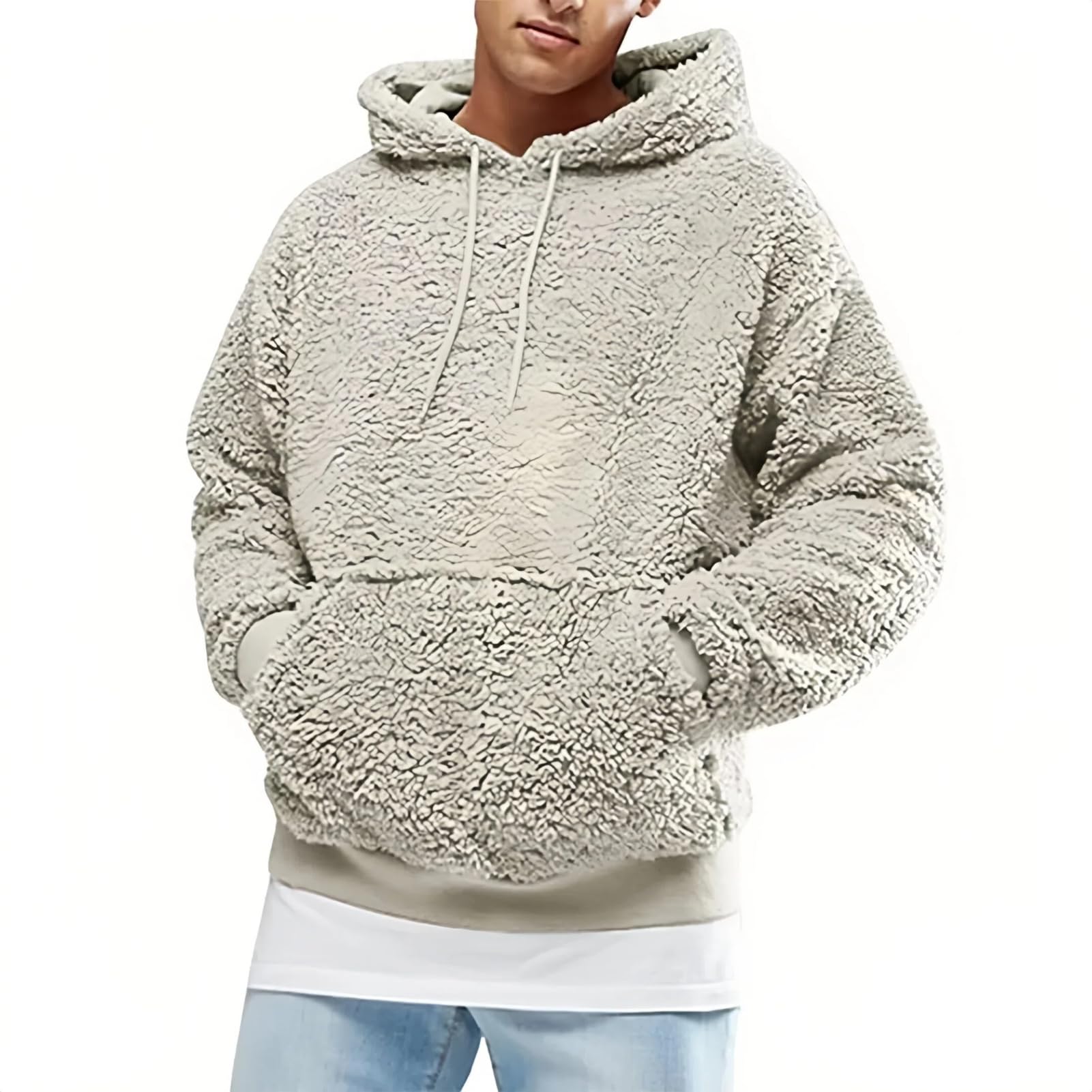 Jesień Zima Męskie Topy Sweter Z Kapturem Moda Solidne Ciepłe Bluzy Streetwear W Bluzy Z Kapturem Ubrania Męskie