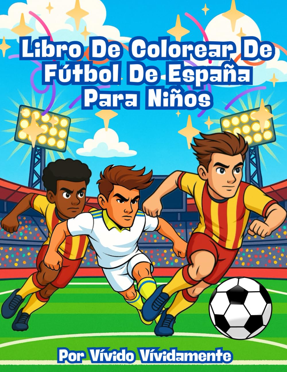 Libro De Colorear De Fútbol De España Para Niños: Libro Para Colorear De Fútbol Base De Fans