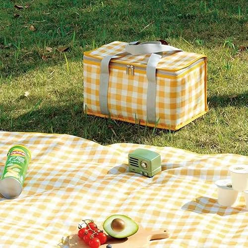 Miniatura 7 de Bolsa térmica de picnic aislada  Parte superior con cremallera, mantiene el calor o el frío  Perfecta para picnic, playa, entrega de alimentos y al