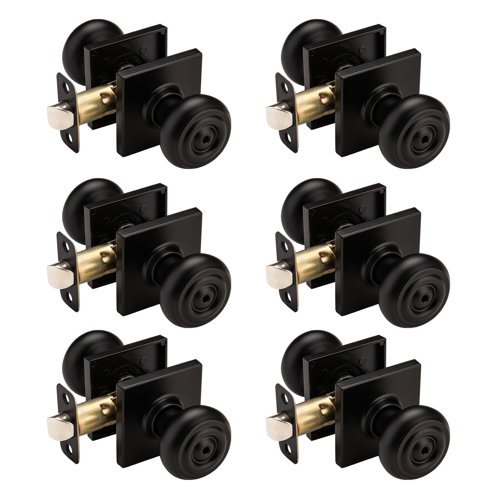 Antique Brass Door Knobs - 6 Pack -23
