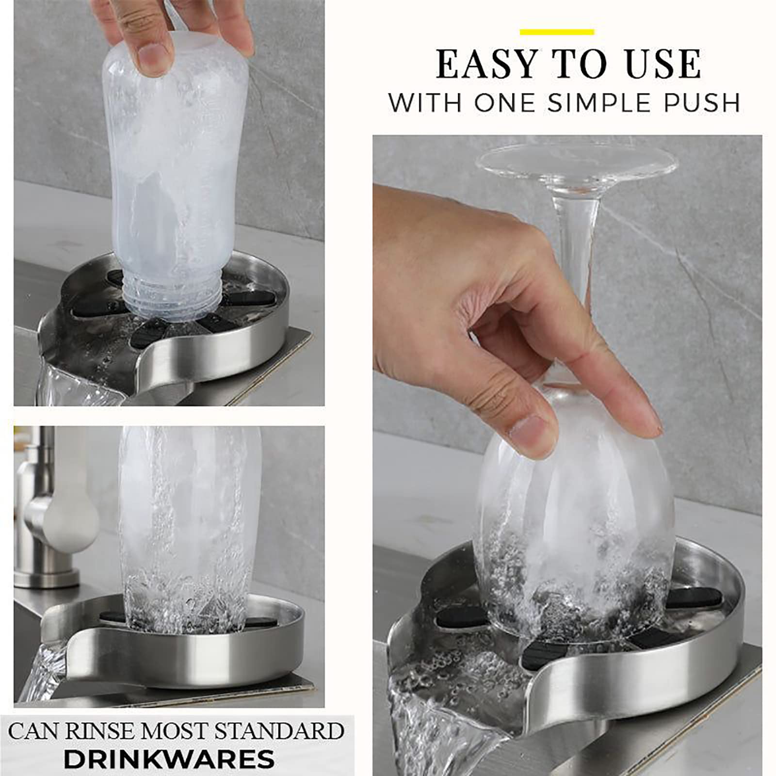 Lavavasos, Lavavasos Automático De Alta Presión Con Nueve Orificios, Con Manguera De Doble Extremo De 60 Cm + Desviador De 4 Puntos, Utilizado En Fregaderos De Cocina Y Cafeterías