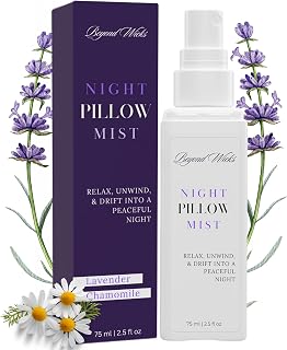Pillow Spray – Lavender Chamomile Sleep Spray with Essential Oils – Relaxing Aromatherapy Mist for Pillows, Bedding, and Linens – Nighttime Pillow Mist – 75ml (2.5 fl oz) by Beyond Wicks