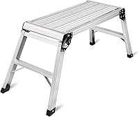 Vista 7 de LEADALLWAY Plataforma de trabajo de aluminio de 30 x 12 x 20 pulgadas, plataforma de aluminio plegable resistente, capacidad de 440 libras