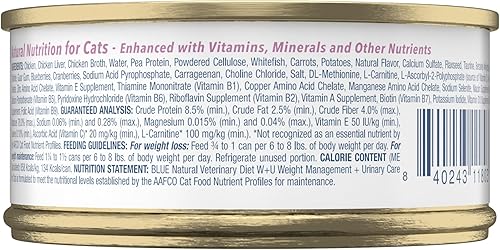 Miniatura 2 de Blue Buffalo Natural Veterinary Diet W+U Weight Management + Urinary Care Alimento húmedo para gatos, requiere receta veterinaria, pollo, latas de