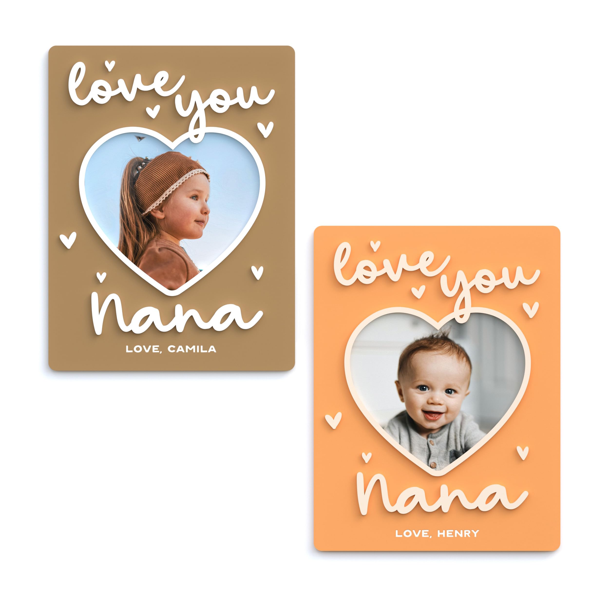 The Cotton & Canvas Co. Personalized Love You Nana Fridge Photo Magnet Frame, Mother's Day, Custom, Gift for Grandma, Keepsake, Grammie, Grandma, Grammy, Custom