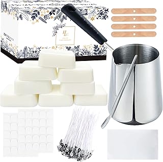 Candle Making Kit Supplies,Soy Wax DIY Candle Kit Including 21.5OZ Candle Wax for Candle Making,Candle Making Pouring Pot,Magic Paper,Candle Wicks and More-Full Candle Making Kit for Adults Beginners