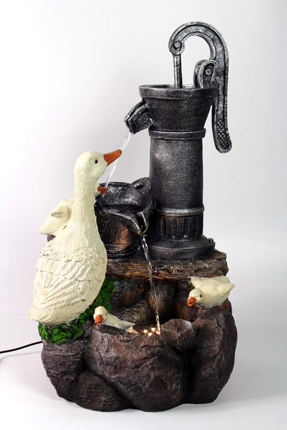 Springbrunnen Gänse BK821 mit Beleuchtung Gartenbrunnen Wasserspiel Gartendekoration