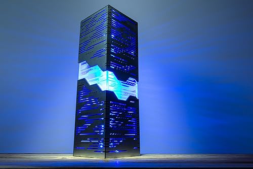 Miniatura 3 de Neon Horizon Night Lamp  Metal Look Futuristic Style  Handmade Lantern