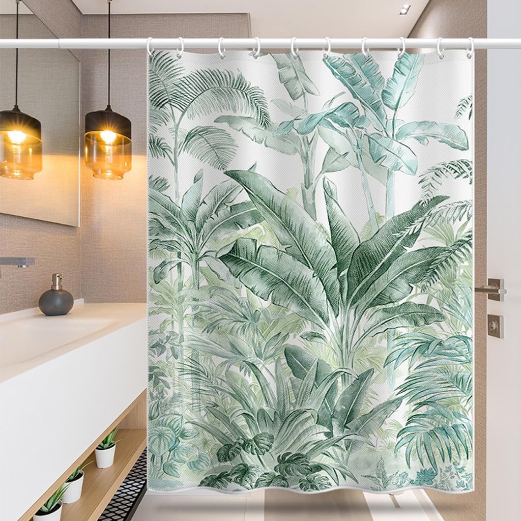 Rideau De Douche Rideau de Salle de Bain Impression numérique Rideau de Douche Rideau de Bain imperméable Rideau de séparation en Polyester épaissi Doublure De Rideau De Douche(W180xH180cm)