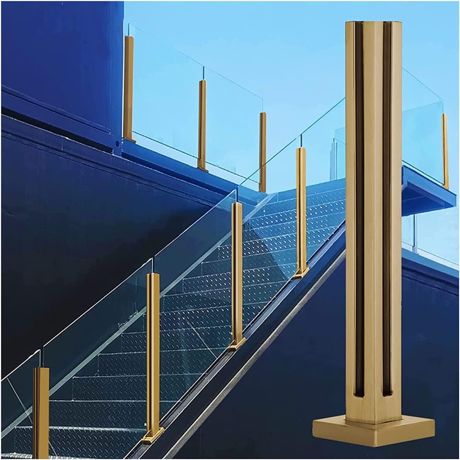 Glass Deck Railing System Glass Panel Post, Sturdy Glass