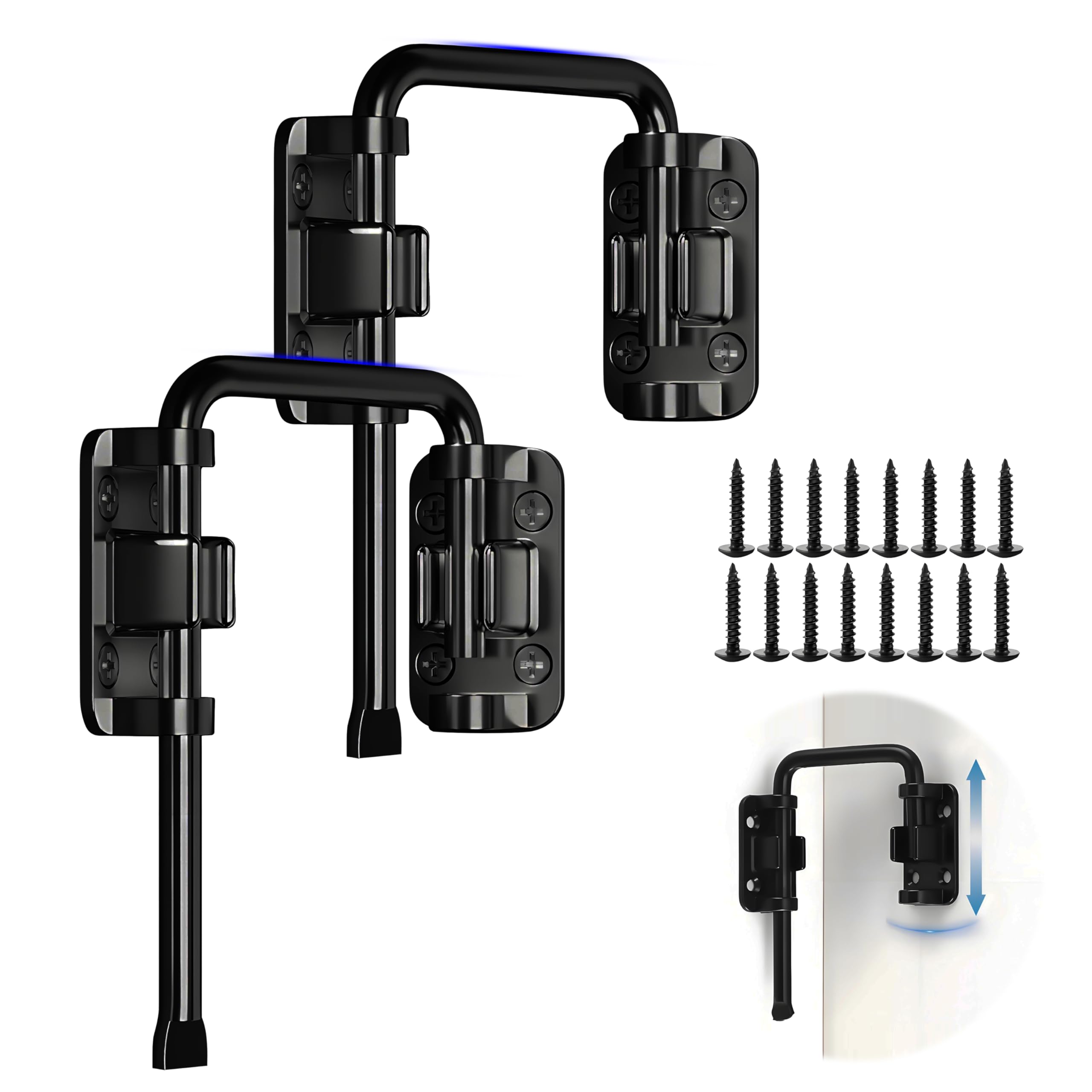 Patio Sliding Door Loop Lock, Home Security Thickened Anti-Rust Sliding Gate Latch for Fence,Garden, Bathroom, Outdoor