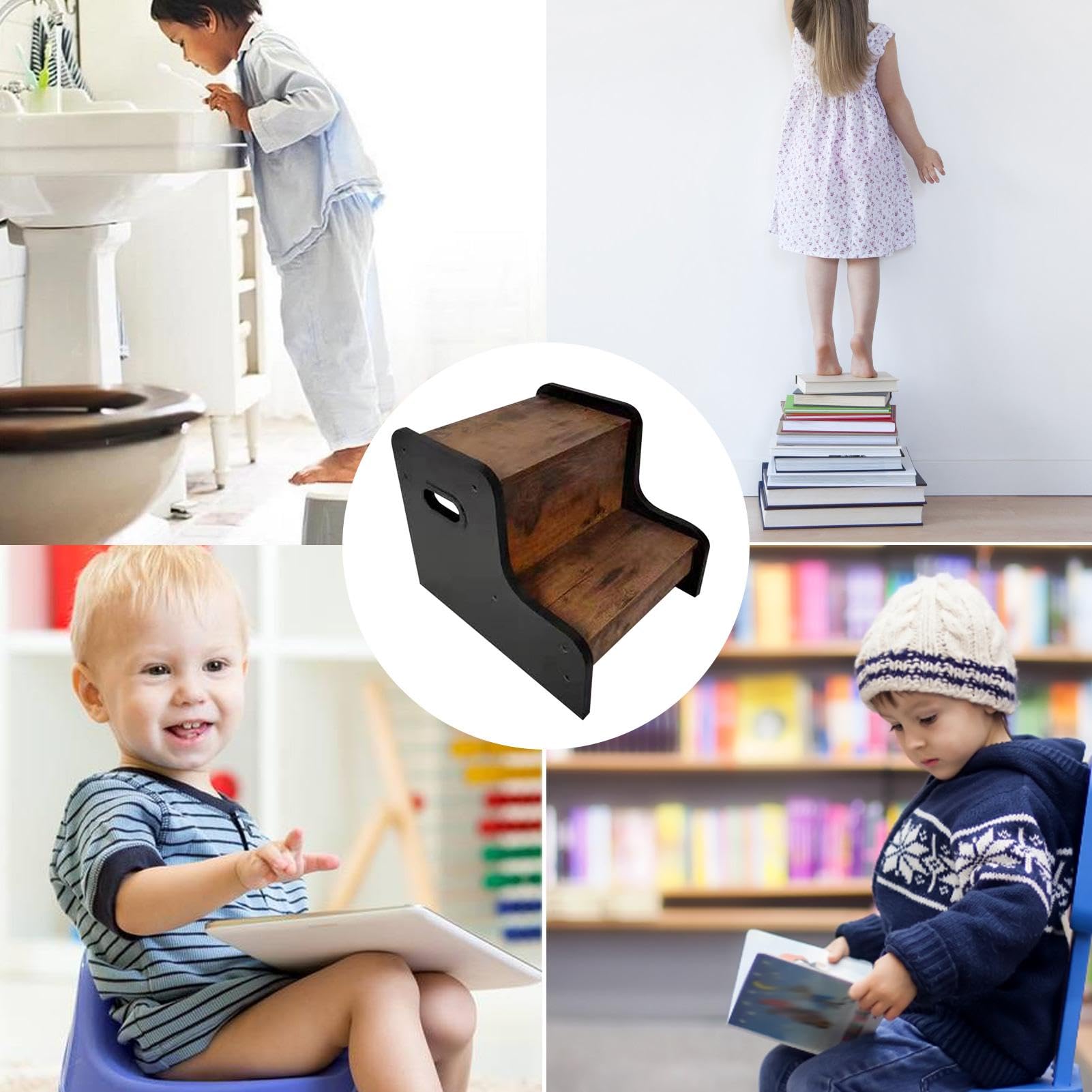 Stiefhocker für Kinder, Stiefhocker Hölzernen Sprunghocker Töpfchentraining | Töpfchen ohne Schlupftöpfe standen Turm zum Waschen von Händen, die Zähne putzen