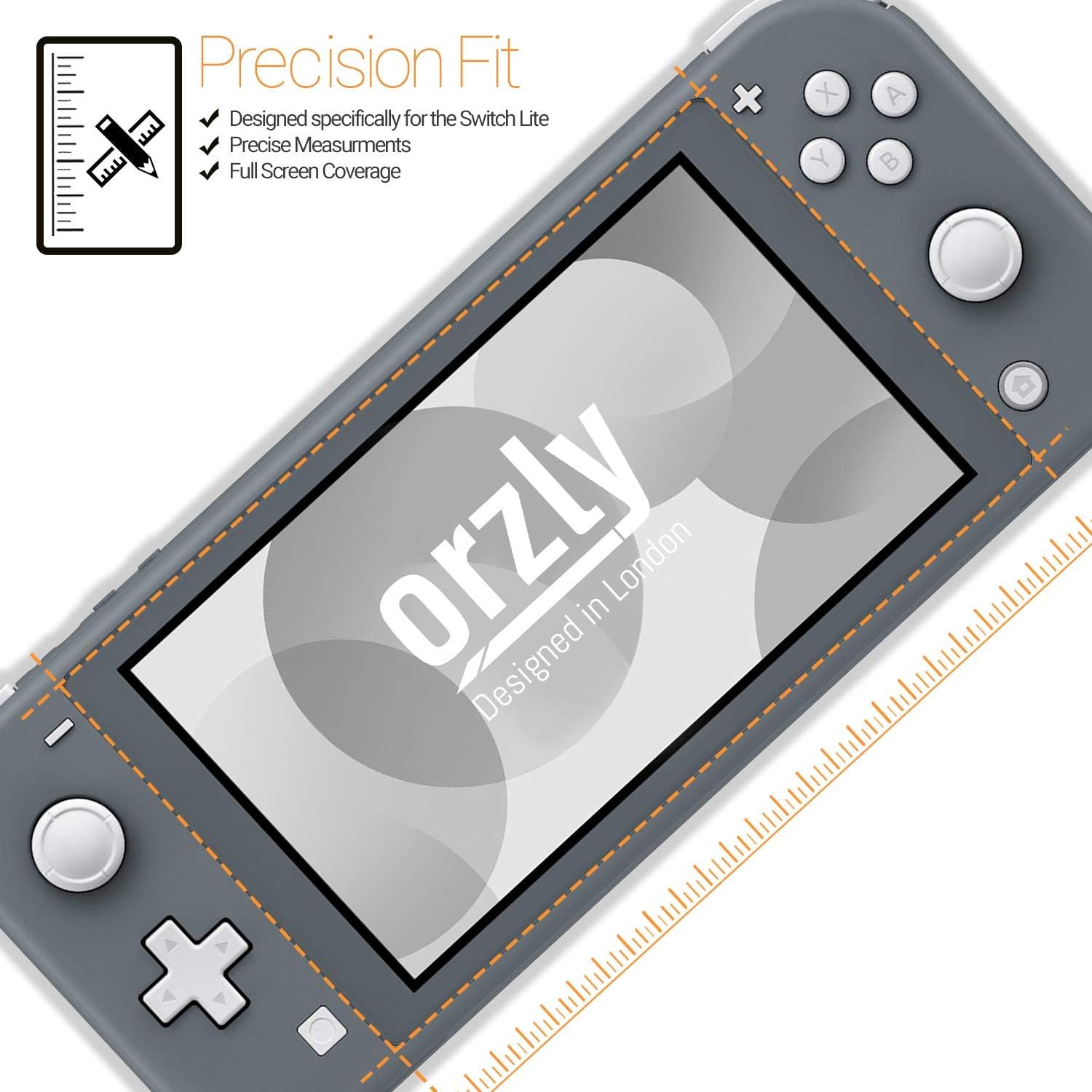 Orzly Screen Protector for Nintendo Switch Lite 2019 Model [4 Pack] Tempered Glass Screen Protectors. No Bubbles Easy Installation Anti Scratch Edition : Video Games