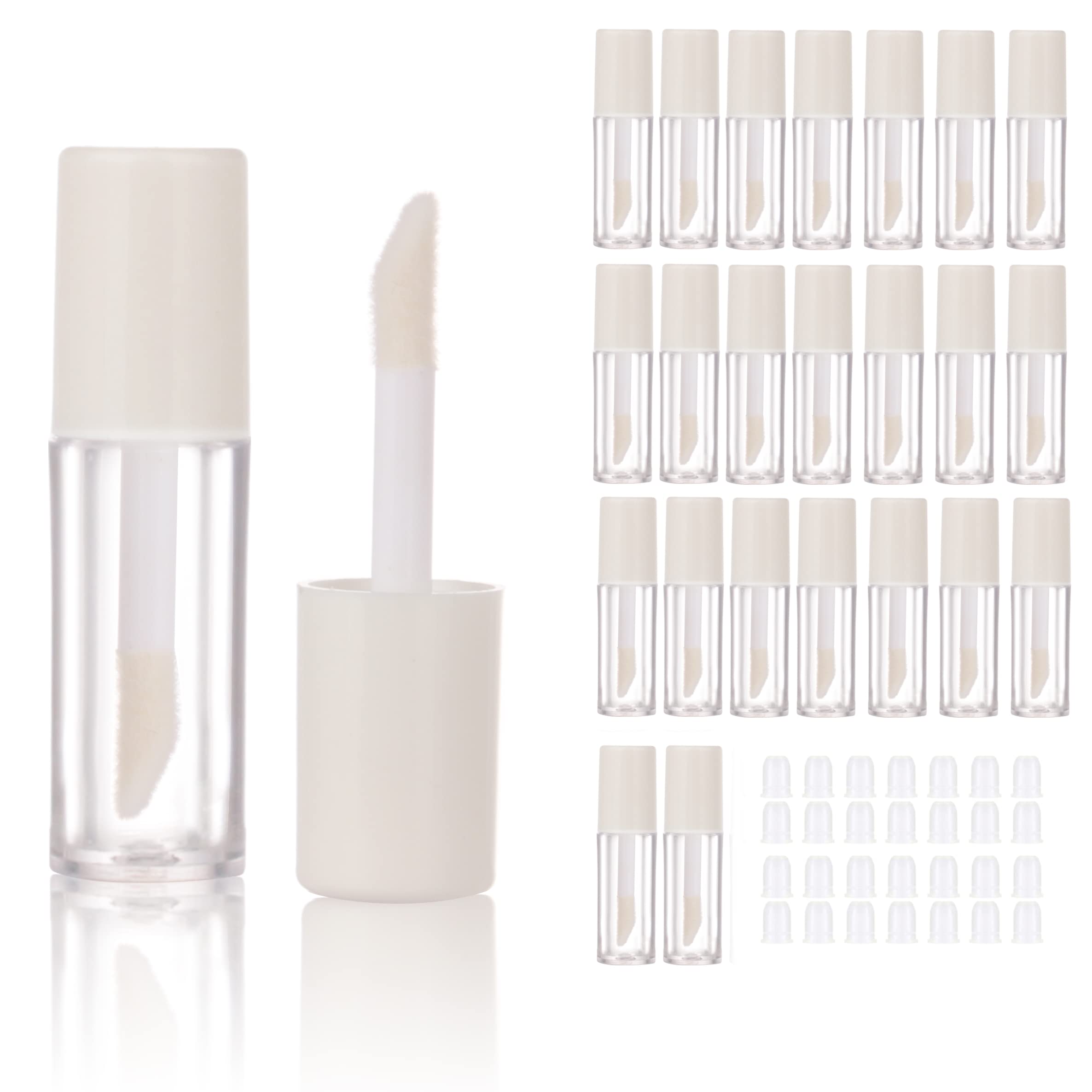 COSIDEA26pcs Empty White 0.8ml mini lip gloss tubes Sample size lipgloss containers for sample sack lip oil DIY