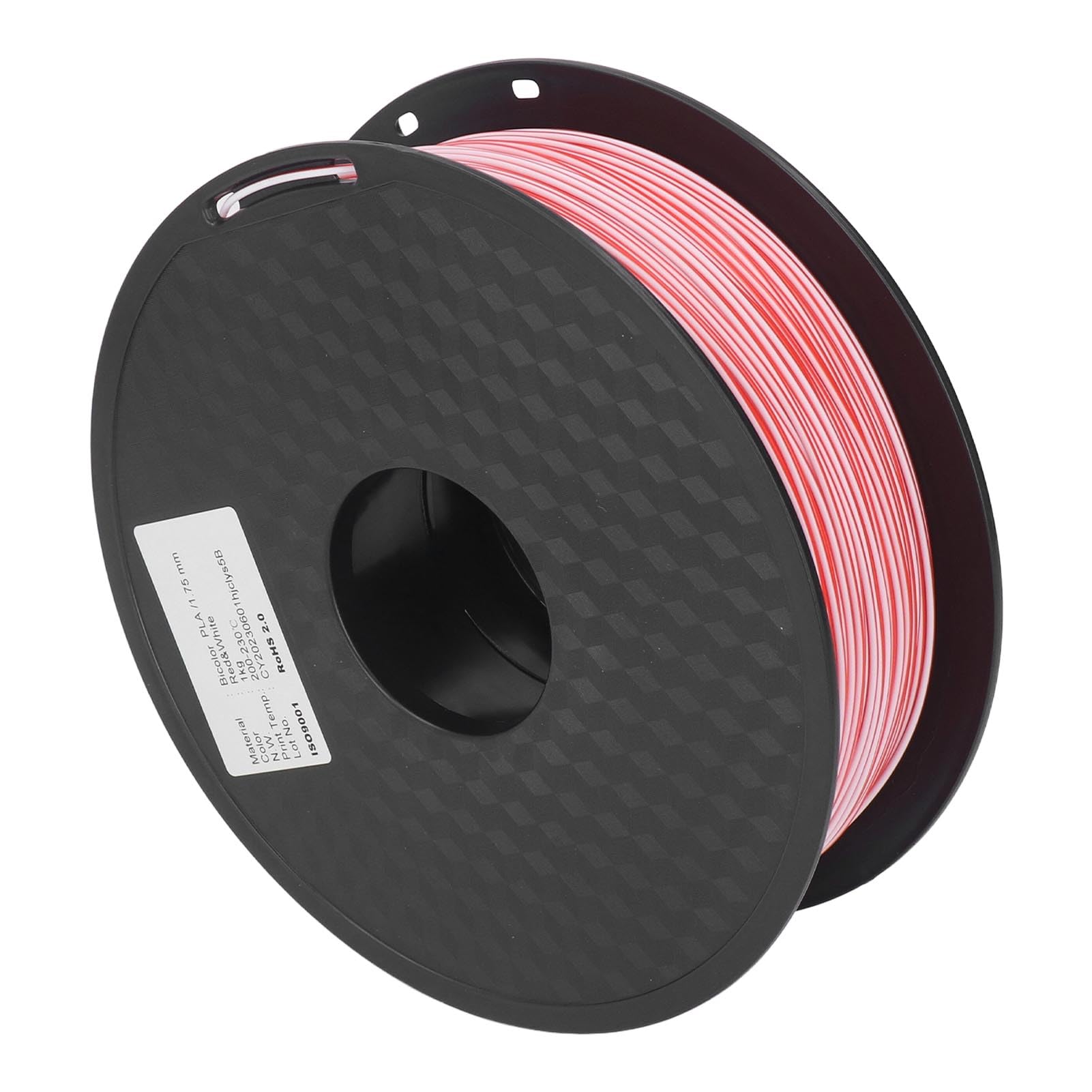 Filament do drukarki 3D 1,75 mm czerwono-biały dwukolorowy żarnik PLA wysokiej jakości materiał do drukowania dla modeli DIY i entuzjastów druku 3D
