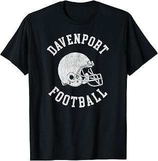Davenport Football Throwback Football Helmet Retro T-Shirt