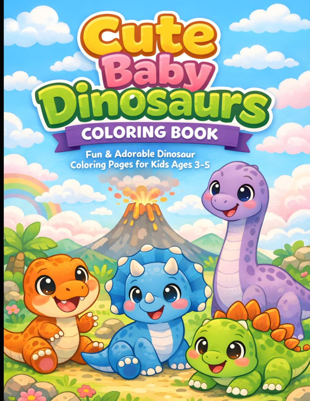 Cute Baby Dinosaurs Coloring Book: Fun & Simple Dinosaur Coloring Pages for Ages 3–5