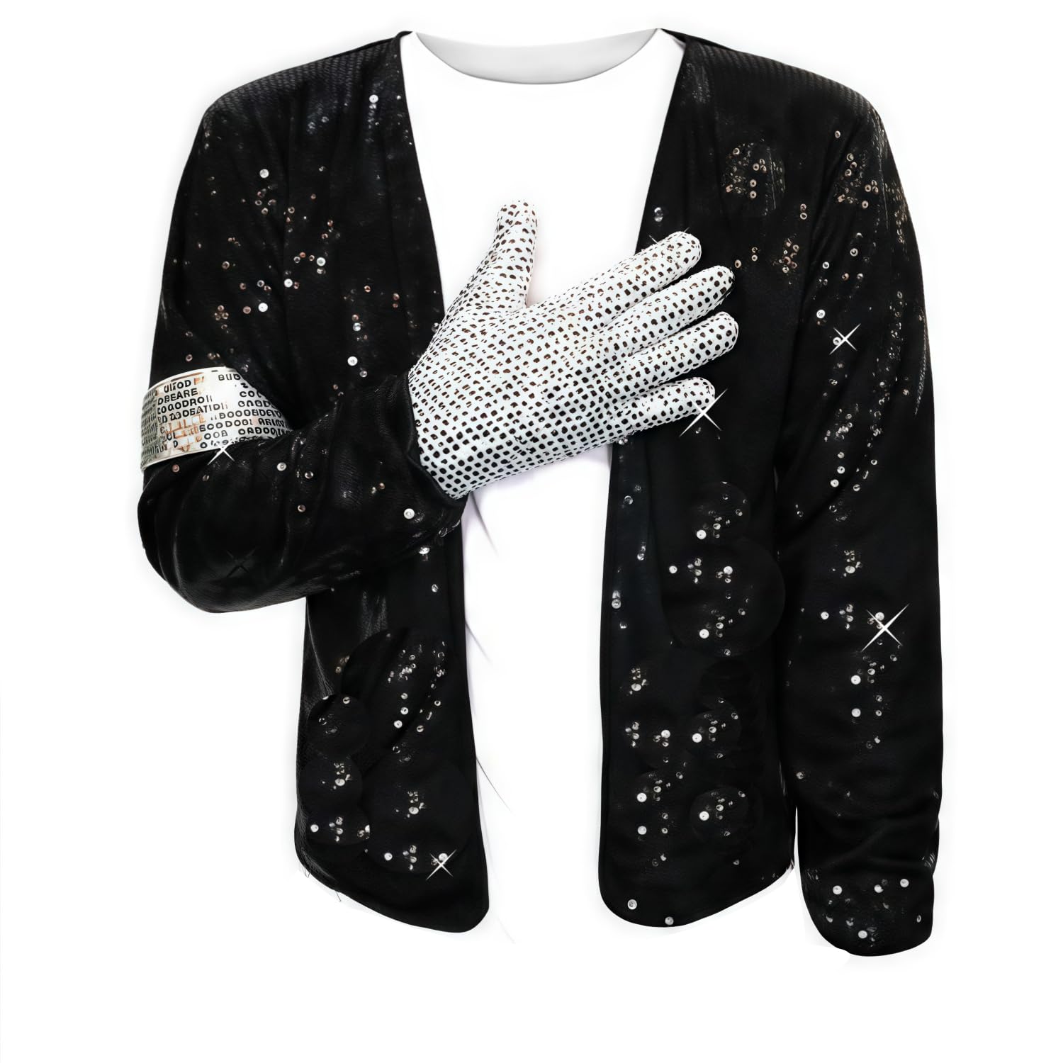 MJEST Role-player Michael Sequin Black Billie J Jacket Gloves - Adult Kids Halloween Costumes-Stage Performance