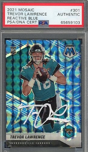Trevor Lawrence Autographed 2021 Panini Mosaic Rookie Card #301 Auto PSA 5659103