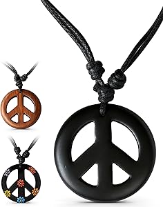 Amazon.com: Earth Accessories Adjustable Peace Sign Pendant