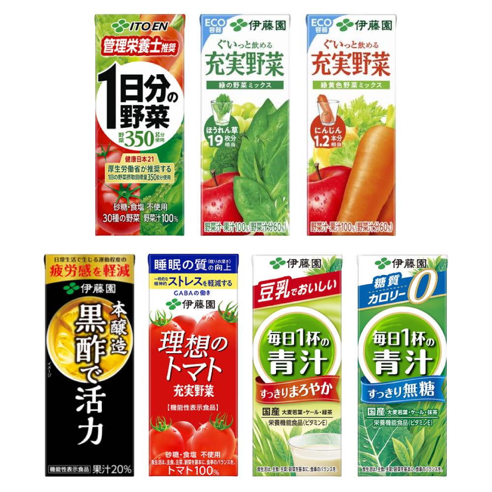Amazon.co.jp: 伊藤園 紙パック 21種アソート 詰め合わせ PSJBOX 野菜