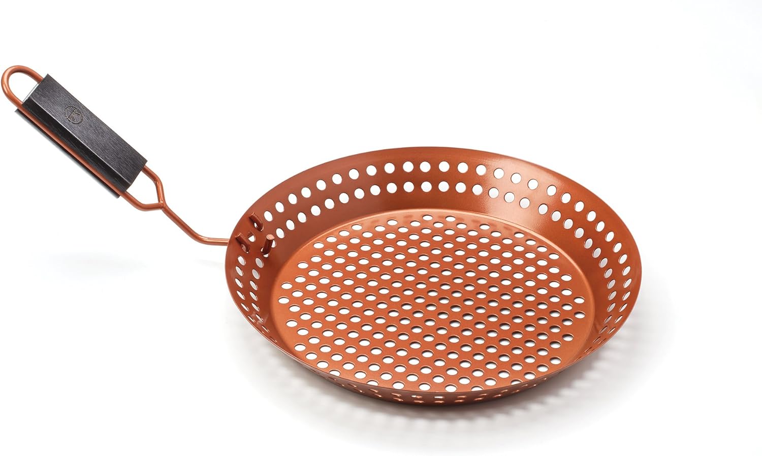 Outset QN77 Grill Skillet with Removable Soft-Grip Handle, Copper Non-Stick