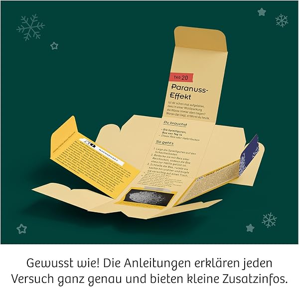 Kosmos 661083 Calendrier de l'Avent 2024, expériences Les Plus Belles expériences de Noël, en 5 Minutes, pour Enfants à partir de 8 à 12 Ans, Calendrier de l'Avent Jouet Science - 5