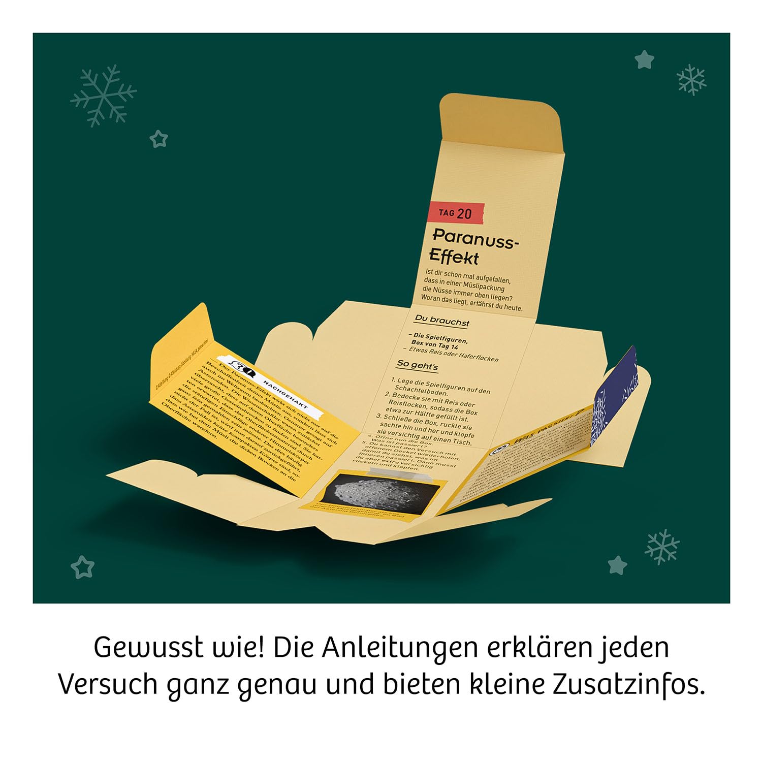 KOSMOS 661083 Experimente Adventskalender, Die schönsten Experimente zur Weihnachtszeit, in 5 Min, für Kinder ab 8-12 Jahre, Spielzeug, Science