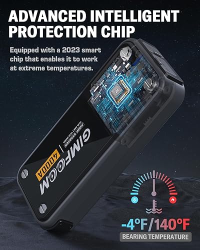 Miniatura 8 de Arrancador de salto, batería de arranque de 4000 A con cargador de pared (motores de gas de 10 L y diésel de 10 L), batería de 12 V para automóvil