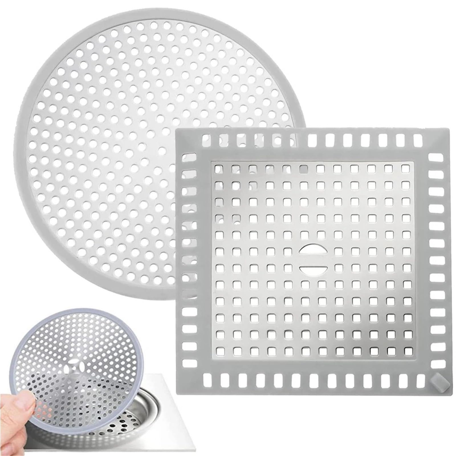 Stainless Steel Drain Cover 2pcs Stainless Steel Shower Drain Hair Catcher Cover