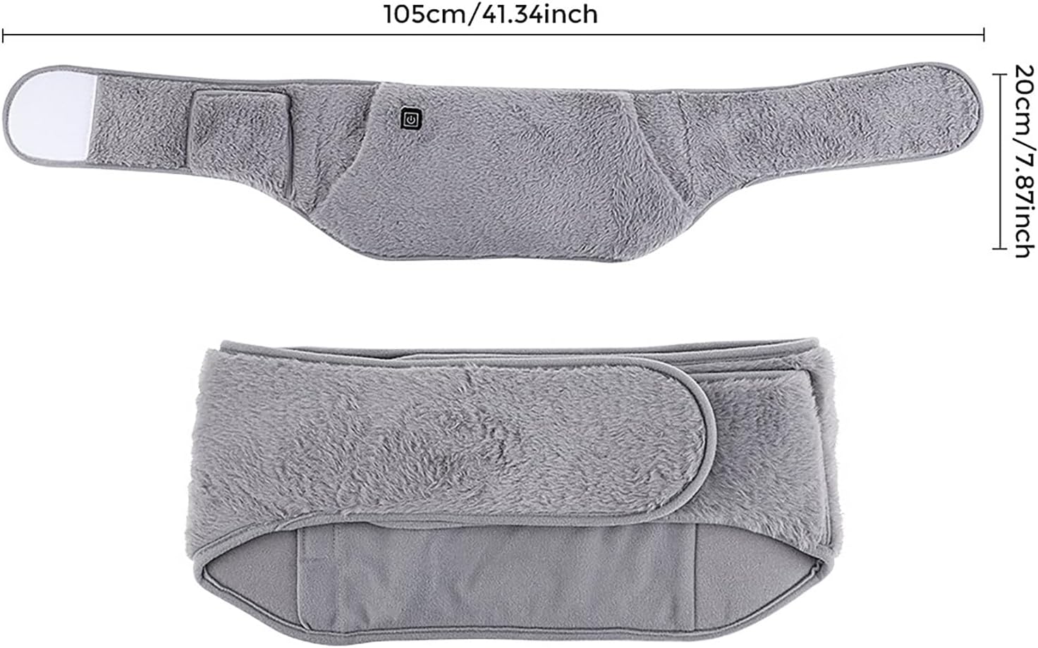 USB Powered Heating Waist Belt, Heating Pad with Hand Pockets, Electric Heated Waist Belt for Period Cramps Body Joints Pain, Three - Level Temperature Control, Grey - Image 2
