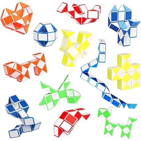 Ganowo Fidget Snake Cube Mini Twist Puzzle(12PACK)