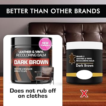 FORTIVO Leather Recoloring Balm, Color Restorer, Scratch Remover, Couch Paint and Repair, Leather Balm for Couches
