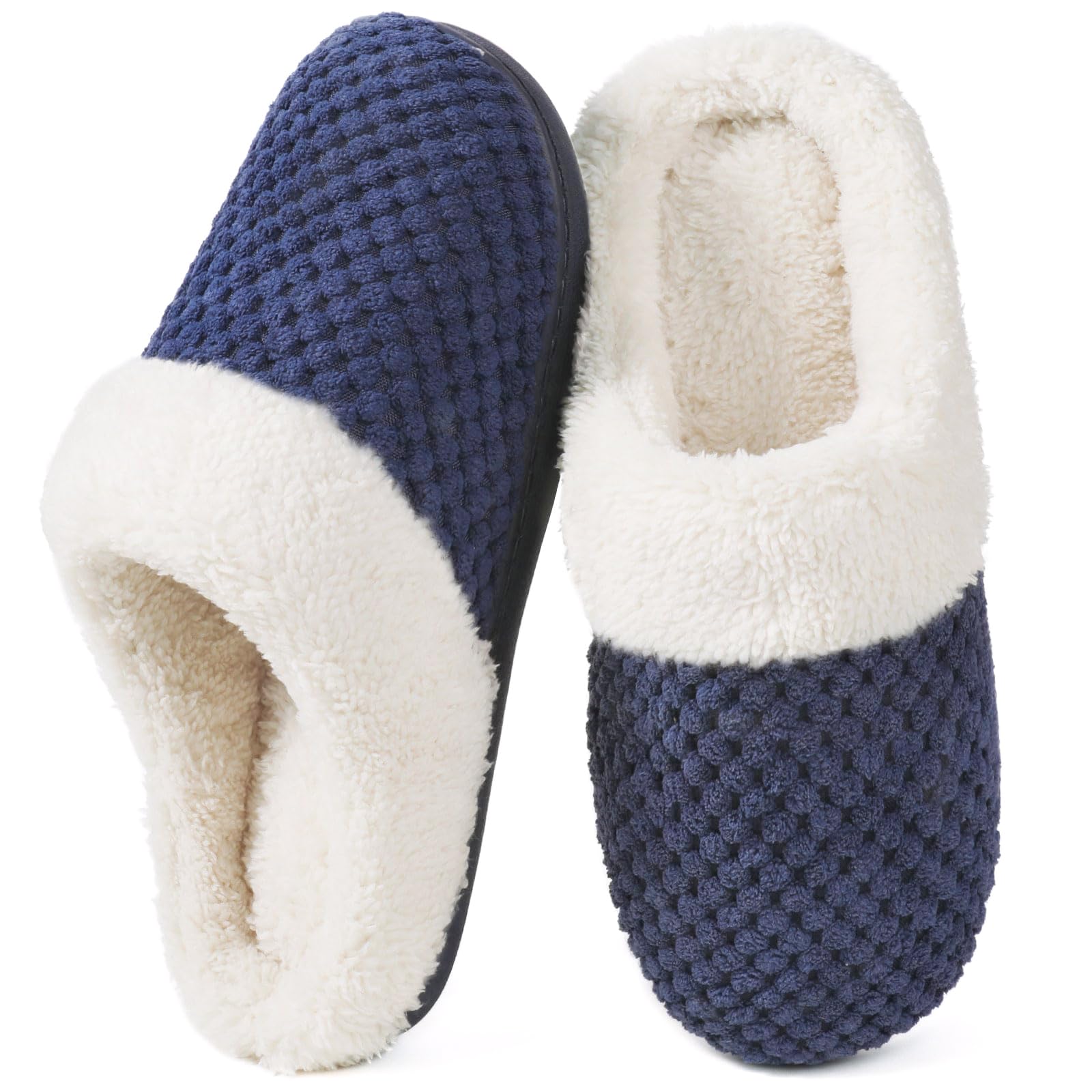 ULTRAIDEAS Women's Warm Winter House Shoes Slippers Memory Foam with Comfy Fleece, Fuzzy Slip-on Indoor Outdoor