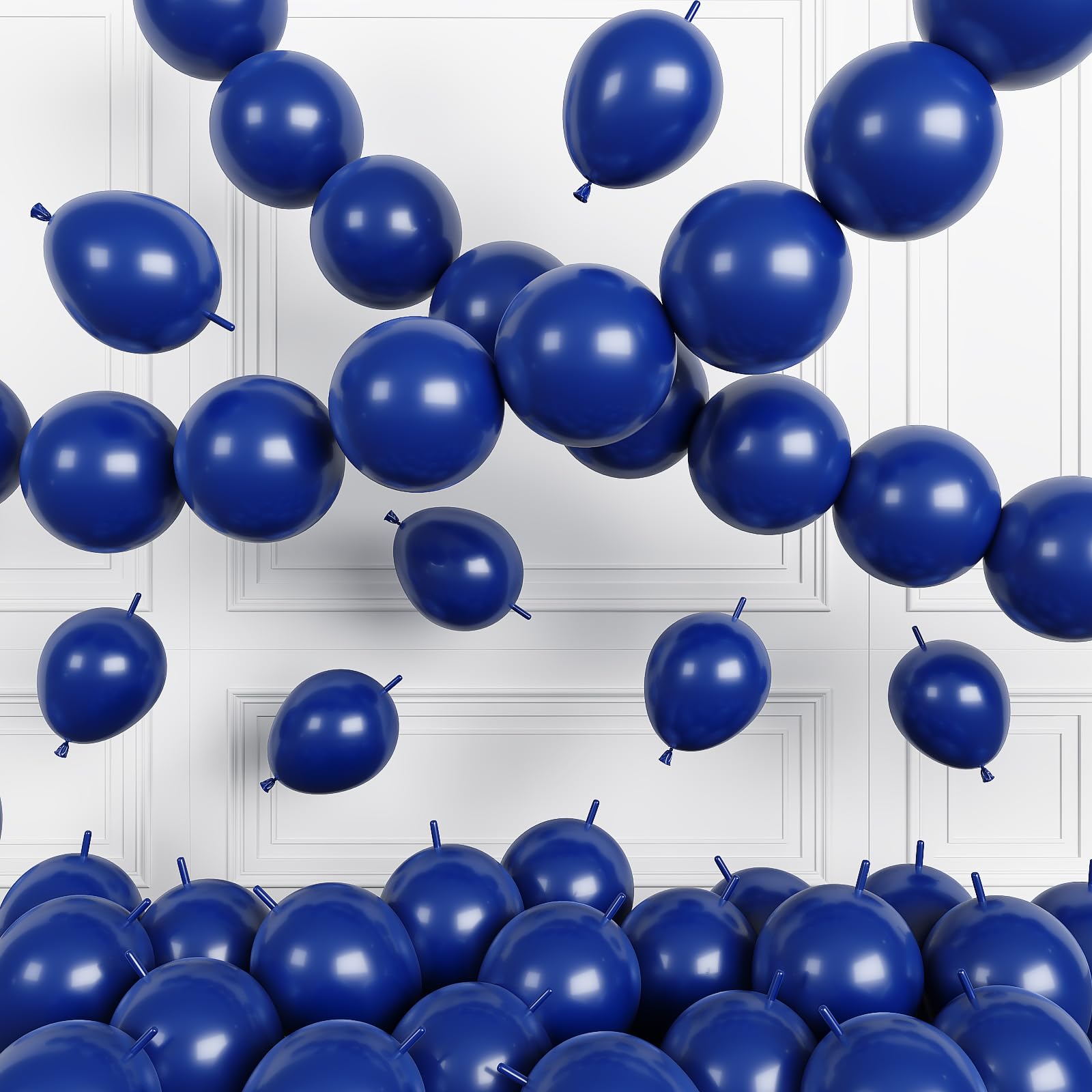 Navy Blue Link Balloons,120Pcs 6Inch Dark Blue Linking Balloons