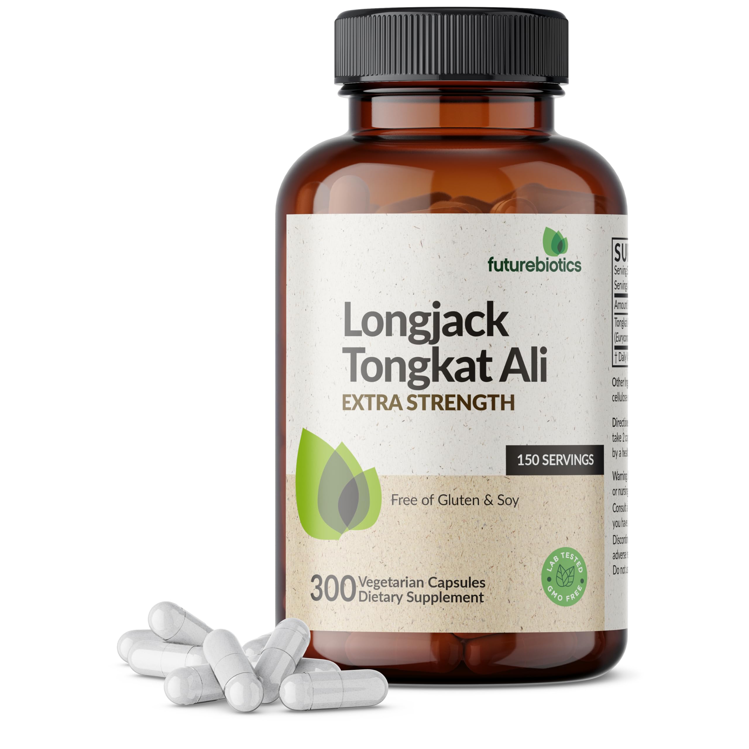 Longjack Tongkat Ali Extra Strength Energy & Stamina Support - Non-GMO, 300 Vegetarian Capsules