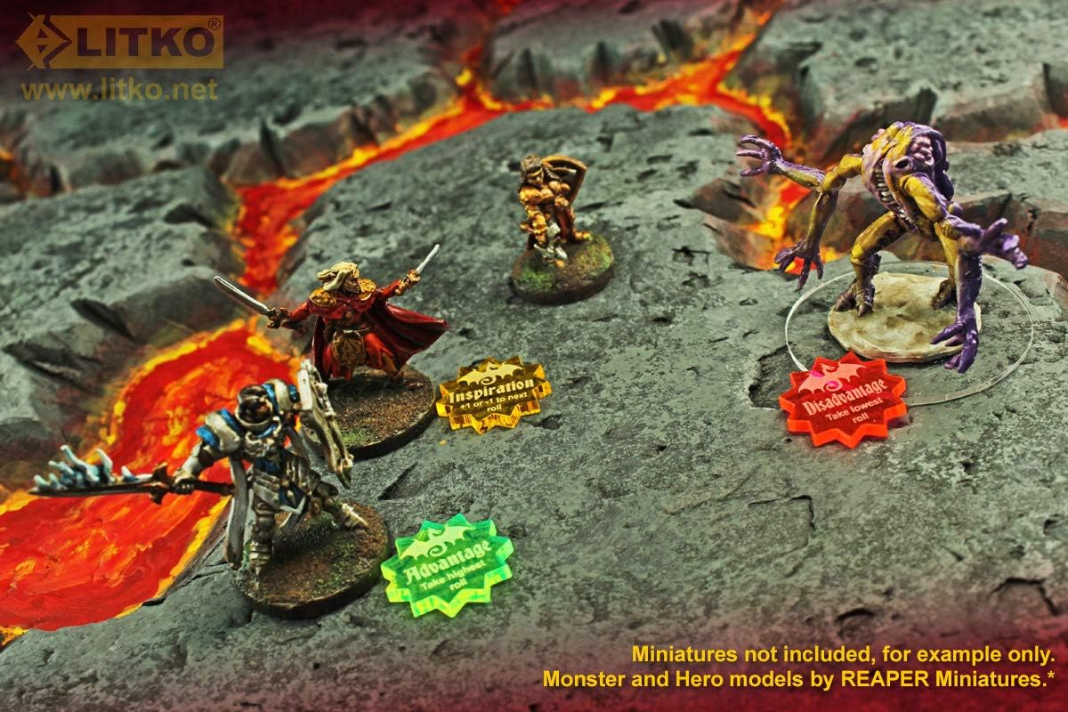 LITKO Modifier Token Set | Compatible with Dungeons and Dragons | 5E | Advantage | Disadvantage | Inspiration
