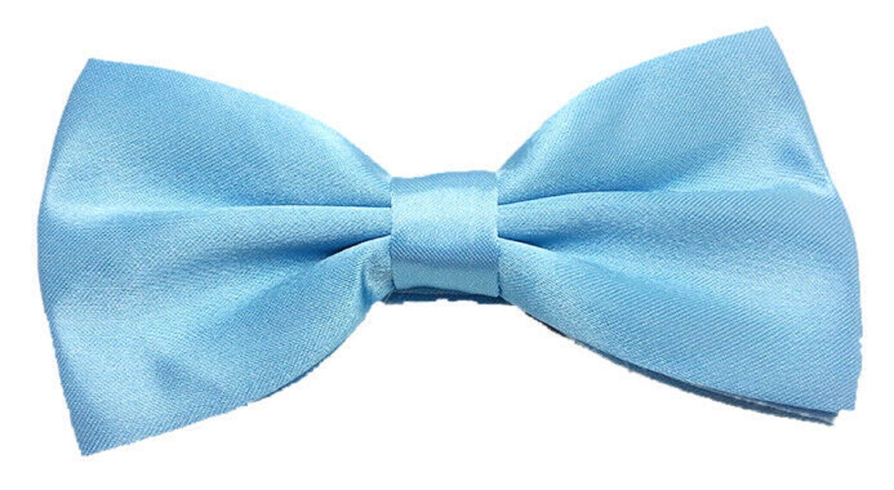 Ll. Men's Sky Blue L&L® Pre Tied Plain Satin Clip On Bow Tie Wedding Party Fancy (Sky Blue)