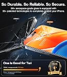 TORRAS Diamond Shield for iPhone 15 Screen Protector [ 9H+ Military-Grade Protection] Unbreakable Shatterproof Tempered Glass for iPhone 15 Full Coverage Screen Protector, 2-Pack
