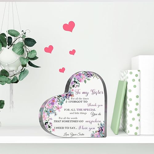 Miniatura 4 de Regalos inspiradores de girasol para hermana, pisapapeles acrílico, con texto en inglés "You Are Beautiful Worthy", placa motivacional para mujeres,