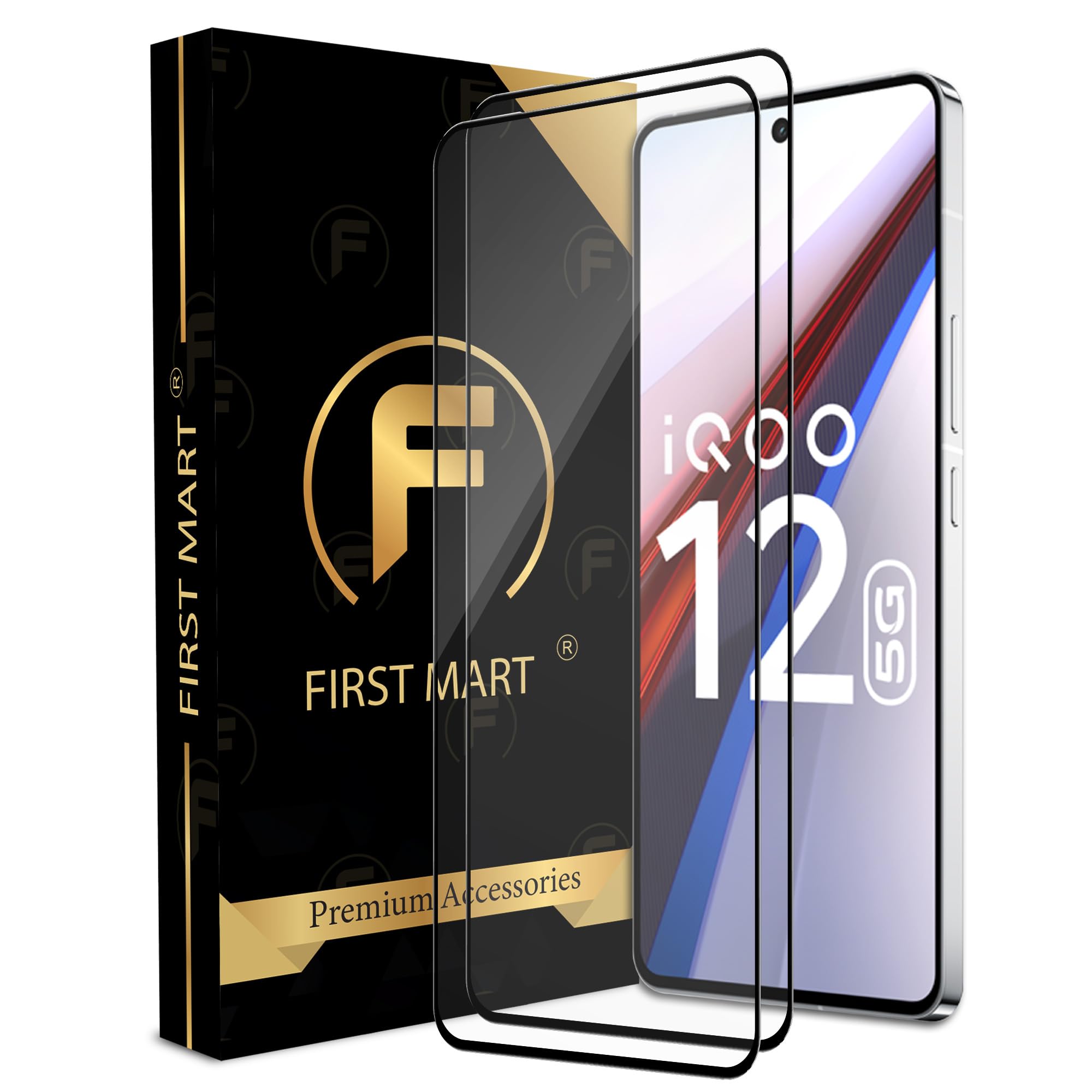 FIRST MART Edge to Edge Tempered Glass for iQOO 12 5G / iQOO Z9 5G / Neo9 Pro 5G with Full Screen Coverage and Easy Installation Kit, Pack of 2 (B0CQCCMY32) Amazon Price History, Amazon Price Tracker